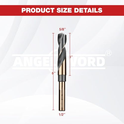 ANGELSWORD 5/8" Reduced Shank Drill Bit for Hard Wood, Mild Steel, Metal - size: H. 5/8 inch