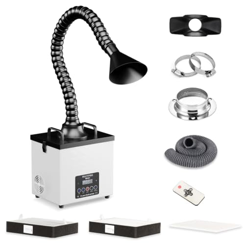 MN01 Upgraded Solder Fume Extractor 105W 155 CFM LED Exhaust Hose - color: Beige