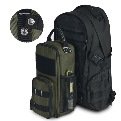 12.6" Heavy Duty Small Tool Bag Pouch for Men with Multiple Pockets,Green - color: Green