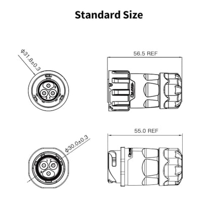 CNLINKO YM-20 3 PIN Industrial Waterproof Connector,IP68 Circular Connector,PBT Plastic Shell Quick Plug Aviation Connector M20 Male Plug and Female Plug - size: 3-Pin, style: Solder-Assembly