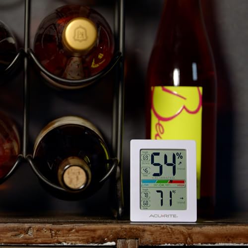 AcuRite Humidity Meter Hygrometer and Indoor Digital Thermometer with Temperature Gauge and Humidity Gauge, Room Thermometer Comfort Scale, 3 x 2.5 Inches, White (01083M) - size: 3 x 2.5 Inches