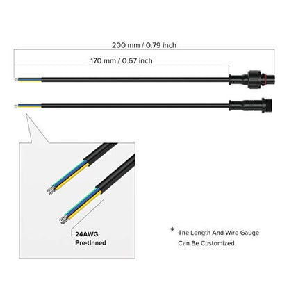 BTF-LIGHTING 4 Pin Electrical Connector 24AWG IP65 Male Female Connector 7.87in/20cm Extension Cable for Car,Truck,Boat,Indoor/Outdoor LED Strip Lights/String 15mm Nut Small Size 5 Pairs - size: 4 PIN Small Size