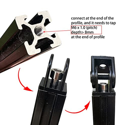 4 Sets 2020 Aluminum Extrusion Hardware Hinges Pivot Joint Brackets - style: 4Pcs Pivot Joint with Bolt Nut