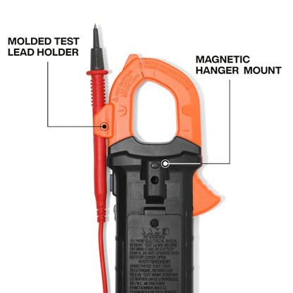 Klein Tools 80197 AC/DC Clamp Meter Kit with Magnetic Hanger, Auto-Ranging TRMS, 400 Amp, NCVT Voltage Tester, Professional Testing Kit - size: Standard Display (Meter + Magnetic Hanger)