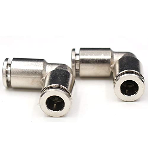 CEKER 4mm x 4mm Stainless Steel Union Elbow Push Connectors, 90 Elbow Fittings for Air & Water, 2 Pack - size: 4 mm, style: ELBOW