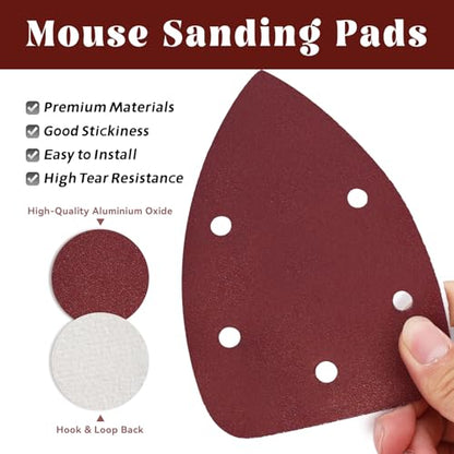 60 Pcs 400 Grit Mouse Sandpaper, Aluminum Oxide Mouse Sanding Pads - size: 400 Grit