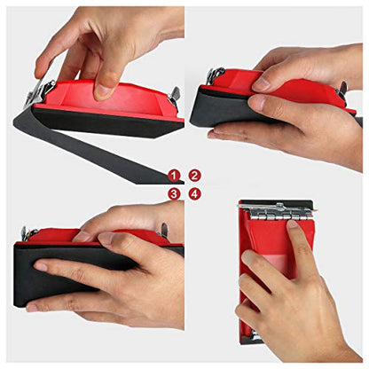 VERONES 90 Pcs 400 to 3000 Grit Wet Dry Sandpaper with Handle - color: Red