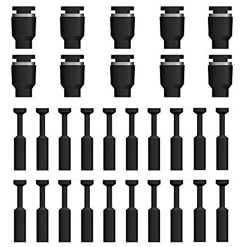 30 pcs 1/4 inch Pneumatic Cap Style Plug Fitting,Push-to-Connect Fitting Plug For 1/4 pneumatic tube and pneumatic fittings - style: 1/4 Pneumatic plug cap(30pcs)