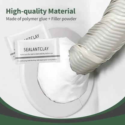 Waterproof Sealant Mastic,Pack of 10 White Seal Putty Waterproof Duct Seal Repair Sealing Clay, Quick Mending Mud for Drain Connection, Wall Hole, Air Conditioning Hole Seal Putty (10-White) - color: 10-White