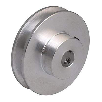 8mm Fixed Bore Single Groove Pulley Wheel Silver Aluminum Alloy 41x16x8mm for Motor Shaft 3-5mm PU Round Belts - size: 41*8mm
