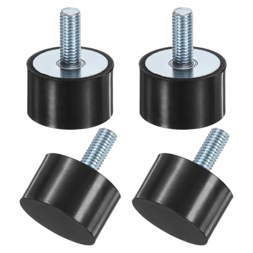 M METERXITY 4-Pack Rubber Mounts D40mmxH25mm Male Vibration Isolators Cylindrical Shock Absorber W M10 x 25mm Studs for Air Compressor/Car/Pump/Boat/Garage Motor/Bobbins Rubber Isolators - size: M10 x 25mm, 40mm x 25mm