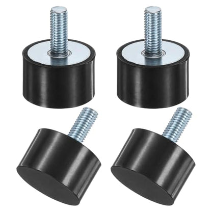 M METERXITY 4-Pack Rubber Mounts D40mmxH25mm Male Vibration Isolators Cylindrical Shock Absorber W M10 x 25mm Studs for Air Compressor/Car/Pump/Boat/Garage Motor/Bobbins Rubber Isolators - size: M10 x 25mm, 40mm x 25mm