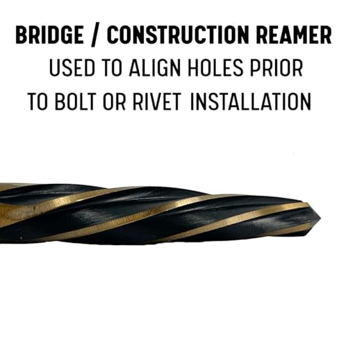 Drill America 7/8" Bridge/Construction Reamer with 1/2" Shank, Black and Gold Finish, KFD Series - size: 7/8"