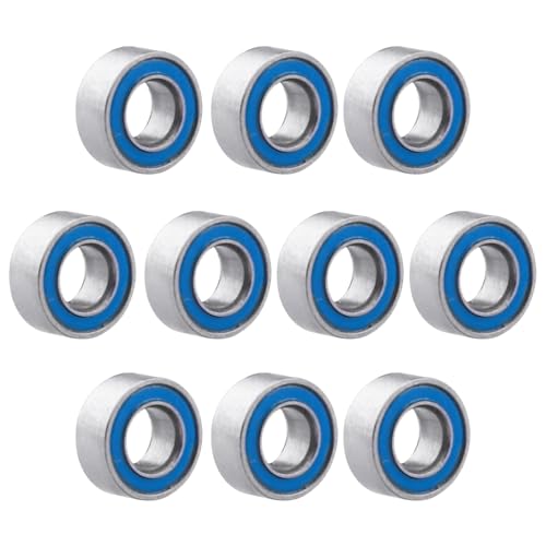 10pcs MR63-2RS Ball Bearings - Miniature Deep Groove Ball Bearing Double Blue Rubber Sealed Chrome Steel for RC Cars/Planes/Drone/Robotics and Small Electric Motors(3x6x2.5mm) - size: 3x6x2.5mm MR63-2RS
