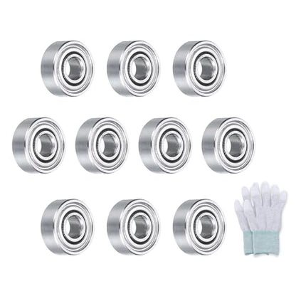 uxcell MR83ZZ Deep-Groove Ball Bearings for Rollers, 3mm x 8mm x 3mm Seal Bearings with Fiber Gloves, Double Metal Sealed Bearing Steel Skateboard Bearings 10Pcs - size: MR83ZZ