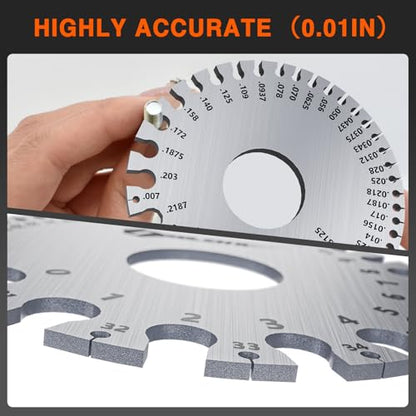 ZeeDix 4 Pcs Stainless Steel Metal Sheets Welding Thickness Gauge - style: Measuring combination-4