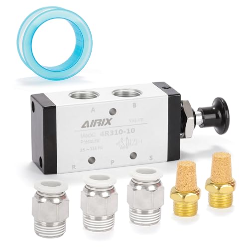 3/8" NPT Manual Control Valve 4R310-10, 5-Port 2-Position Hand Valve - size: 3/8'' NPT, style: 5 Way 2 Position