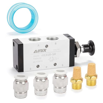 3/8" NPT Manual Control Valve 4R310-10, 5-Port 2-Position Hand Valve - size: 3/8'' NPT, style: 5 Way 2 Position
