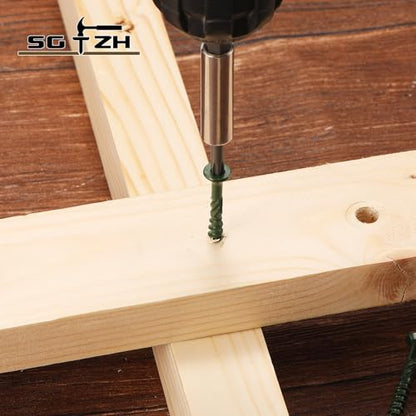 #8 x 1 Inch Deck Screws (470Pcs) 2lb. Carbon Steel, Green, Flat Head, Rust Resistant epoxy Coated, with T25 Star Bit - color: Green, size: #8 x 1"