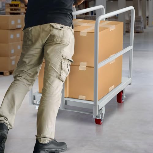 Heavy Duty Steel Panel Cart, Light Gray, 36" L x 24" W x 27" H - color: Light Gray-36" L X 24" W X 27" H