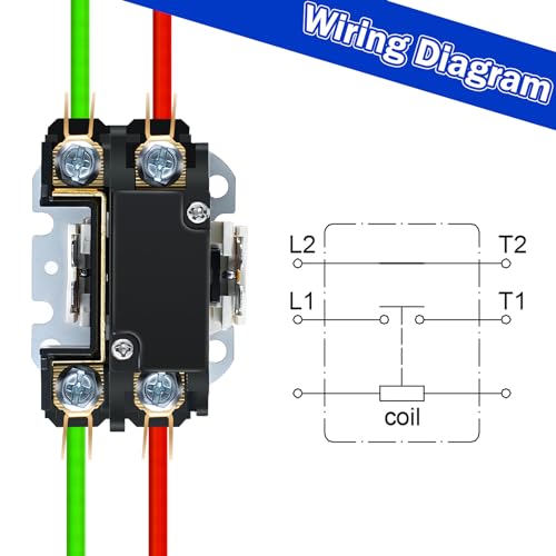 Dreyoo 1 Pack HVAC Motor Contactor, 24V 25Amp Coil 1 Pole Replacement Relay