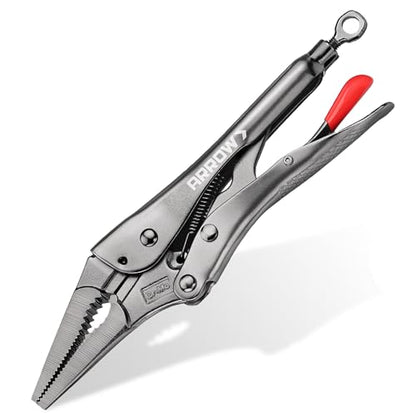 ARROW 9.5" Needle Nose Locking Pliers, Long Nose Locking Pliers - size: 9.5 in