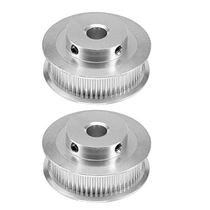 2PCS GT2 Timing Pulley Aluminum Alloy Timing Belt Pulley Synchronous Wheel 3D Printer Accessories for 6mm Width Timing Belt (60 Teeth Bore 8mm) - size: 60 Teeth Bore 8mm