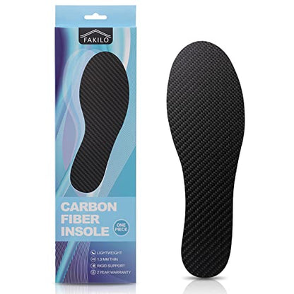 Carbon Fiber Insole 1 Piece, FAKILO Carbon Fiber Foot Plate Shoes Insert for Women Men, Rigid Support for Hallux Rigidus, Turf Toe, Foot Fractures, Mortons Toe - 283mm - size: 283 mm - Women's Size 12-12.5, Men's 11-11.5