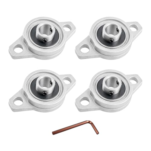 4PCS KFL001 Pillow Block Bearing Flange Mounted Bearing 8mm Bore