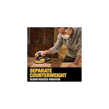 DEWALT Random Orbit Sander, Variable Speed, 5-Inch (DWE6423), Power Source Corded Electric