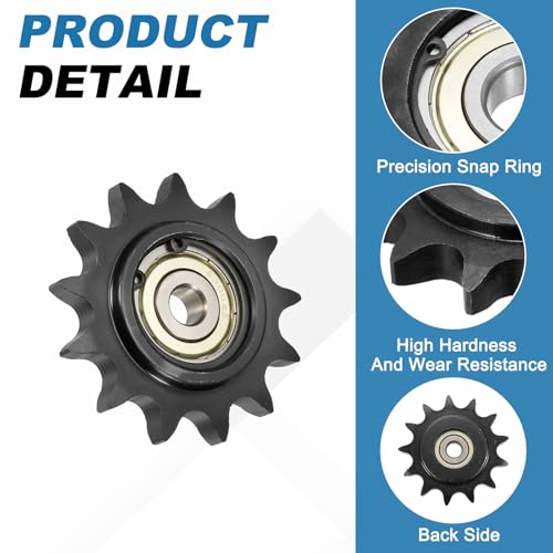 uxcell 2Pcs #50 Roller Chain Idler Sprocket, 10mm Bore 5/8" Pitch 13 Tooth - size: 10mm Bore 5/8" Pitch 13 Tooth
