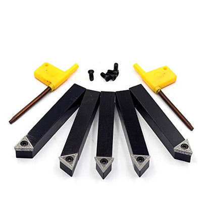 OSCARBIDE 1/2" Mini Lathe Indexable Carbide Turning Tool Holder 5-Piece