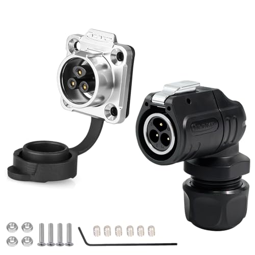 CNLINKO LP-16 3 Pin Right Angle IP68 Waterproof Connector Screw Assembly - style: Four-Hole Socket
