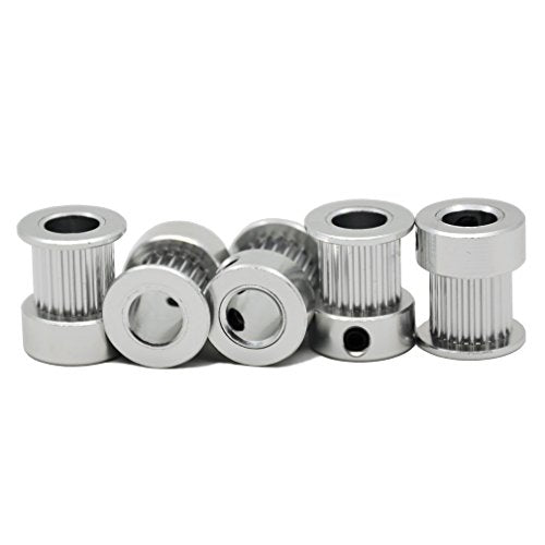 5PCs Aluminum 2GT Timing Pulley 20 Teeth Bore 8mm for 3D Printer 10mm Width 2GT Timing Belt - size: 20 teeth, style: 8mm bore, for 10mm belt