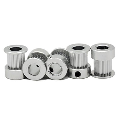 5PCs Aluminum 2GT Timing Pulley 20 Teeth Bore 8mm for 3D Printer 10mm Width 2GT Timing Belt - size: 20 teeth, style: 8mm bore, for 10mm belt