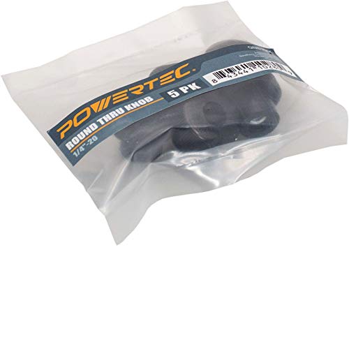 POWERTEC 5 Pack 1/4"-20 Round Knobs, Threaded Clamping Knobs for T Track & Table Saw Accessories, Featherboard, Woodworking Jigs on Miter Saw, Router Table, Drill Press (QNB3004) - style: 1/4", Round