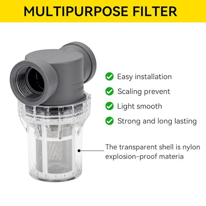 1'' Female NPT in-Line Strainer - Garden Hose Filter for High Pressure Washer, Sediment Filter with 60 Mesh Stainless Steel Screen (1'' 60 Mesh) - style: 1'' 60Mesh