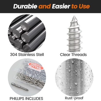 #6 x 1-1/2" (80 PCS) Stainless Steel Flat Self-Tapping Screws (ST3.5x38mm) - size: #6 x 1-1/2" (80 PCS)