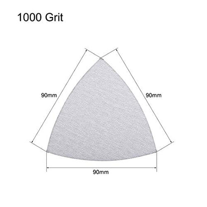 uxcell Triangle Detail Sander Sandpaper Hook and Loop 3-1/2 Inch Sanding Pad White Abrasive 1000 Grit 12 Pcs - style: 1000 Grit