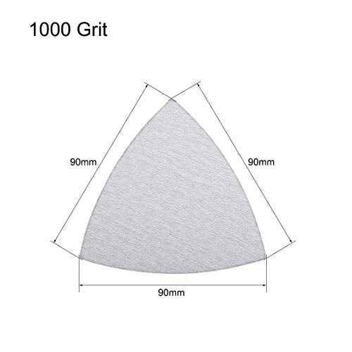 uxcell Triangle Detail Sander Sandpaper Hook and Loop 3-1/2 Inch Sanding Pad White Abrasive 1000 Grit 12 Pcs - style: 1000 Grit