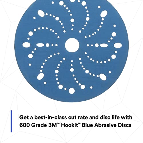 3M Hookit Blue Abrasive Disc, 321U, 36183, 6 in, 600+ Grade, Multi-Hole - size: 6 in diameter, style: Multi-Hole Disc