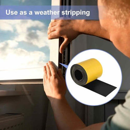 MECCANIXITY Adhesive Neoprene Rubber Strips Sheet 4"x118"x 0.06"(W L THK) - color: Yellow, size: 4" x 118" x 0.06"