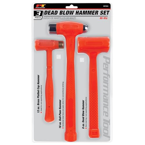Performance Tool M7234 3-Piece Orange Urethane Dead Blow Hammer Set - style: Blow Hammer Set (3pc)