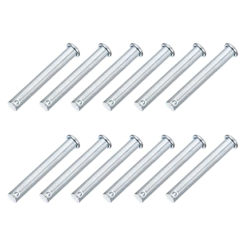 uxcell 12Pcs M10 x 70mm Single Hole Clevis Pins, Zinc-Plated Carbon Steel Flat Head Hitch Pins for Trailer Latch, Mechanics Repair, Furniture Installation, Industrial Equipment - size: M10 x 70mm