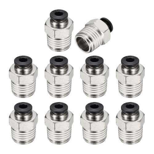 10Pcs Pneumatic Push to Connect Fitting Fit 4mm OD Tube 1/4 MNPT - color: Black, size: 4mm OD x 1/4 NPT