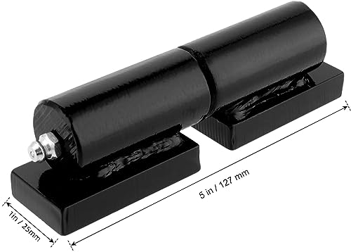 SHEUTSAN 4 Pack 5 Inch Heavy Duty Barrel Gate Hinge, Weld On Barrel Gate Hinges Trailer Gate Hinges with Steel Ball Bearing for Swing Gates, Trailer Ramp Gates, 450lbs Load Capacity, Black