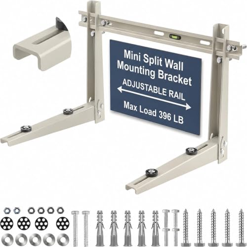Heavy Duty Mini Split Wall Mounting Bracket, 396 lb, Fits 7000–12000 BTU AC - size: 7000BTU-12000BTU