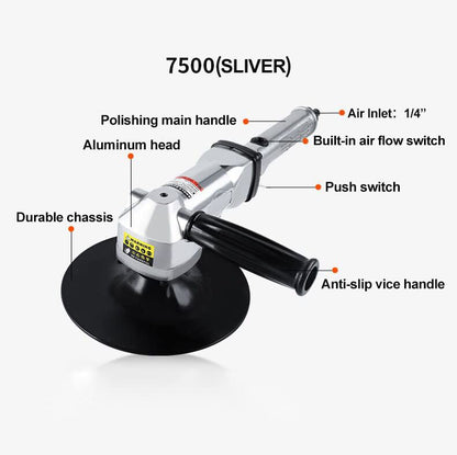 7" Pneumatic Sander Polisher, 2500 RPM Variable Speed Air Sanding Tool