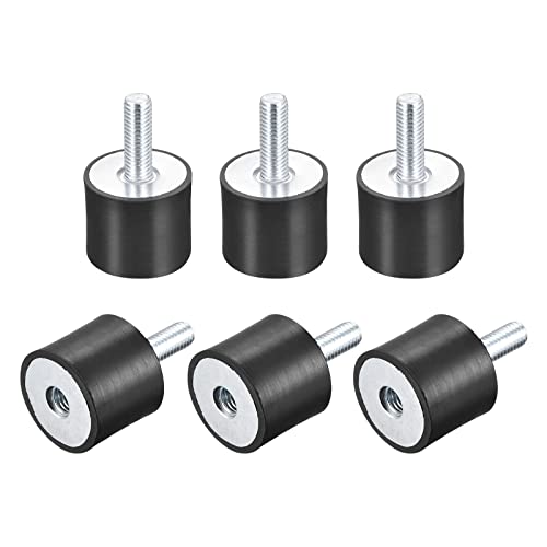 uxcell Rubber Mounts 6pcs M8 Male/Female Vibration Isolator Shock Absorber, for Garage Motor Air Compressor Car Boat Bobbins, D30mmxH25mm - size: M8x30mmx25mm