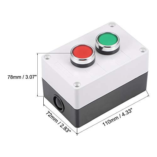 uxcell Push Button Switch Station Momentary NC NO Red Green Switches 415V 10A